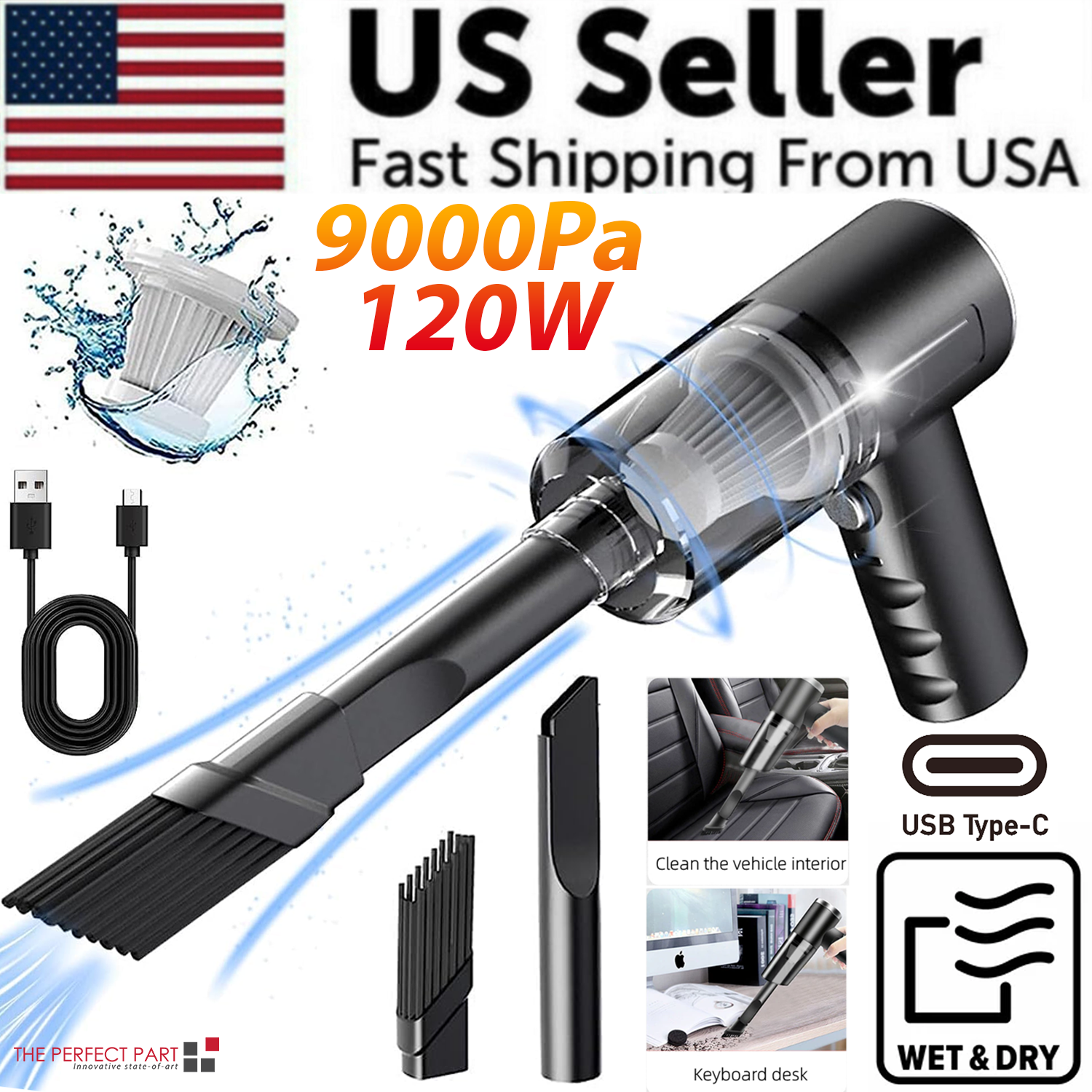 VacuumGo™ | Aspirador de Mano Inalámbrico 120W