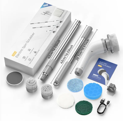 CleanSpin Pro™ | Cepillo Eléctrico de Limpieza 8 en 1